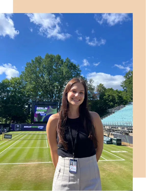 Coraline Lamer sur un site de tournoi à Berlin